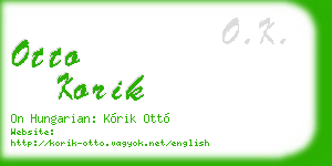 otto korik business card